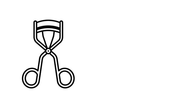 Simple eyelash curler tool icon for beauty and cosmetics