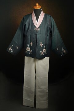 Korean Traditional Male Hanbok consist Upper Garment called Jeogori, Vest called Jokki, and short jacket called Magoja