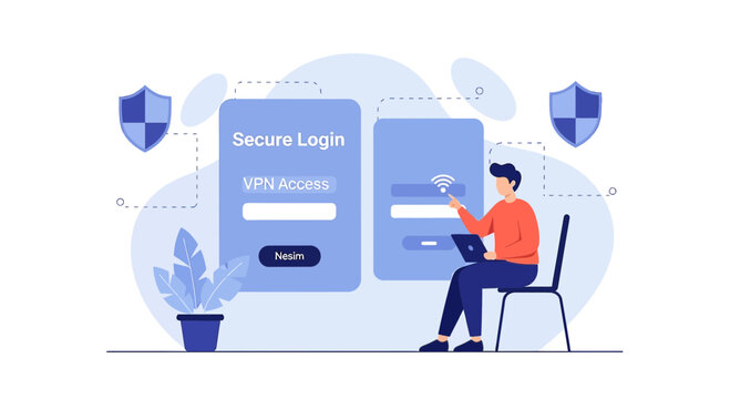 Secure VPN Login for Privacy Protection - Digital Security Concept