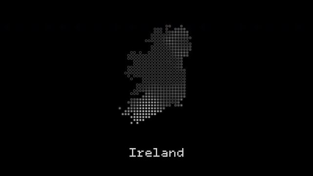 Ireland digital map animation with country name