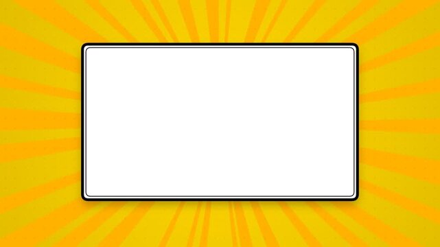Comic sunburst motion background with pop art rays on green screen for video editing