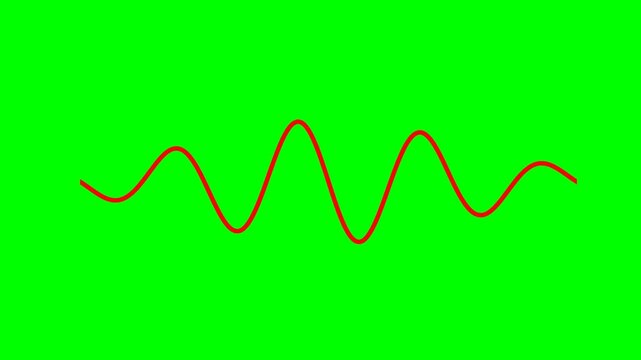 A simple brown waveform oscillating against a vibrant green background, representing sound or data.