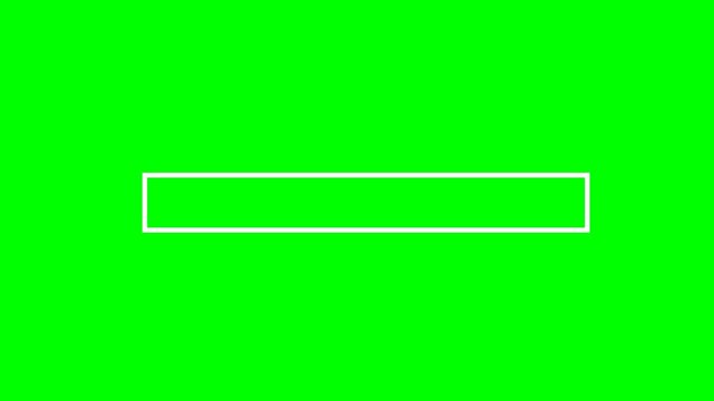 A simple white rectangle outline centered on a bright green background, perfect for graphic design overlays.