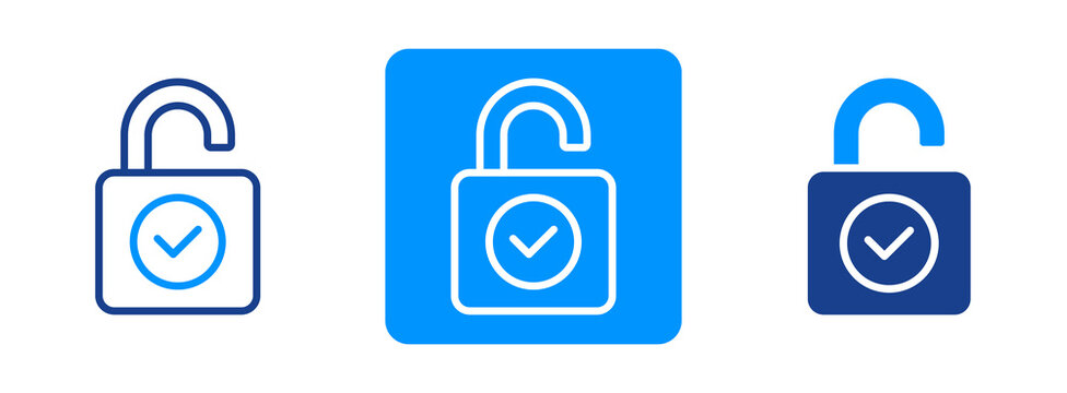 Unlock Icon In Dual Tone Style