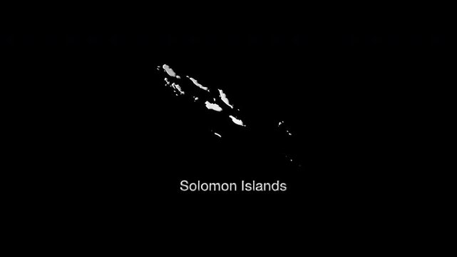 Solomon islands map revealing on black background