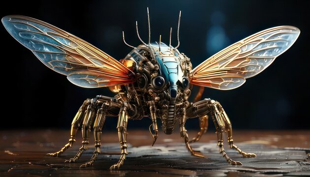 Steampunk Insect - A Fusion of Nature and Technology.
