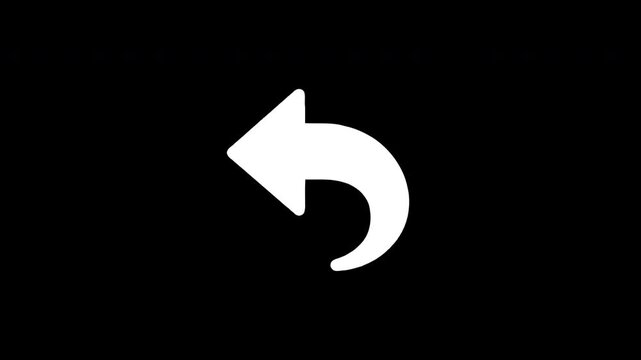 Undo arrow icon revealing and disappearing with glitch effect