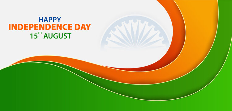 India Independence Day Tricolor Wave Background Vector