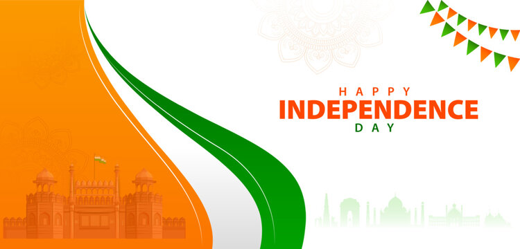 India Independence Day Tricolor Wave Background Vector
