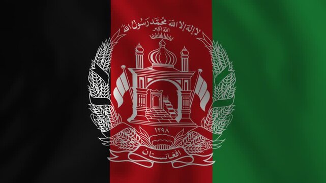 Waving flag of afghanistan national symbol