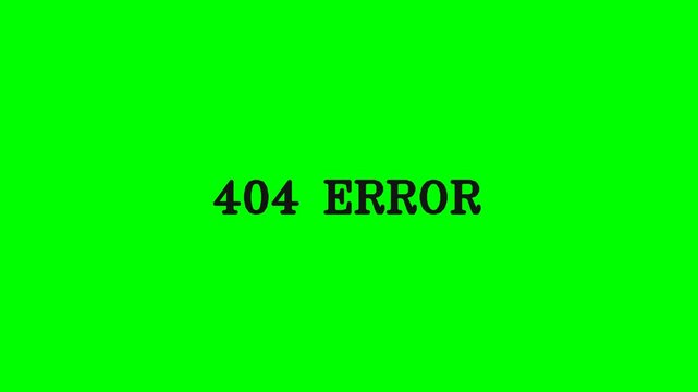 404 Error Message Displayed on a Bright Green Screen Background.