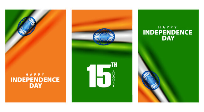 India Independence Day Tricolor Wave Background Vector