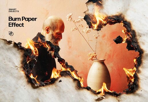 Burn Paper Photo Effect For Poster And Social Media Design