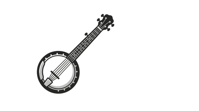 Stringed musical instrument banjo isolated simple vector graphic