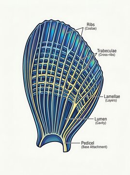 Microscopic anatomy diagram of a butterfly wing scale