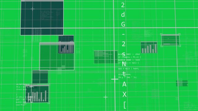 Viewport panning moving transparent canvas, blue panels sliding and code scrolling to show flow