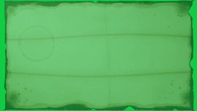 Narrow strip expanding aged sheet rippling revealing stains creases to show texture on transparent