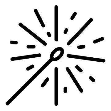sparkler line icon vector illustration isolated on white background