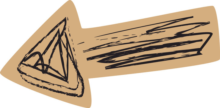 Arrow Pointing Left Hand Drawn Doodle