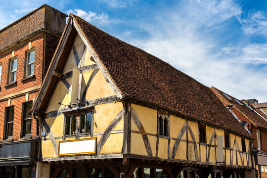 Historic medieval Fachwerk Half Timbered Building in Salisbury, Wiltshire, England, UK