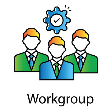Modern team structure icon representing smart workgroup business connectivity