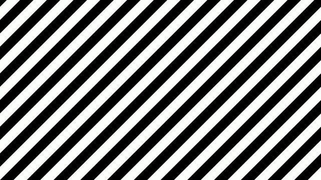 Bold black and white diagonal stripes create a striking graphic pattern with a sense of movement and energy.
