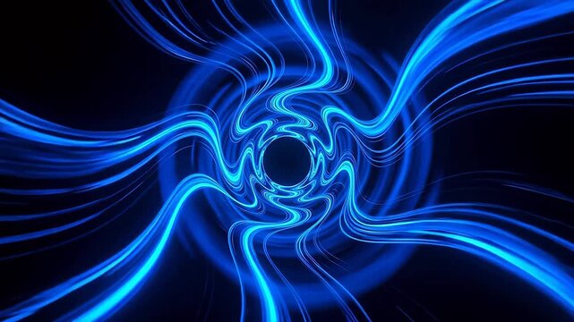 Deep blue energy vortex with black void