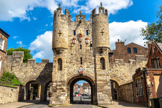 Historic Micklegate Bar Medieval Gate in York, England, UK