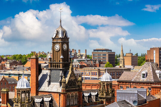 Panoramic aerial Cityscape View over Historic York in England, UK