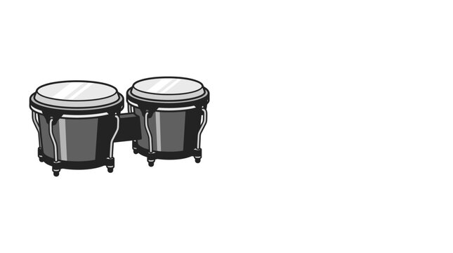 Percussion drum set isolated musical instrument element for rhythmic performance