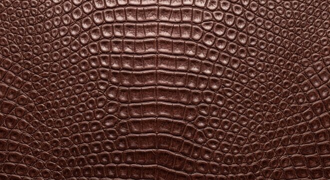 Close up texture of dark brown crocodile skin pattern.