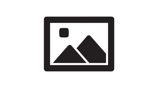 Black image picture icon vector design element.