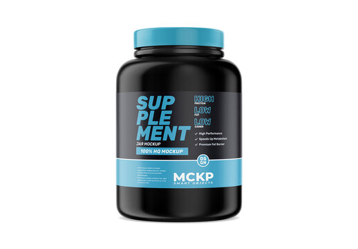 Matte Protein Jar Mockup Template for Professional Brand Identity Showcase