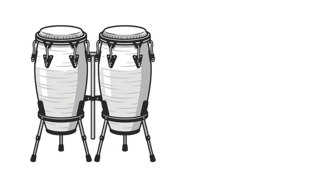 Pair of conga drums on stand