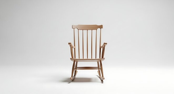 Vintage wooden chair on white background.