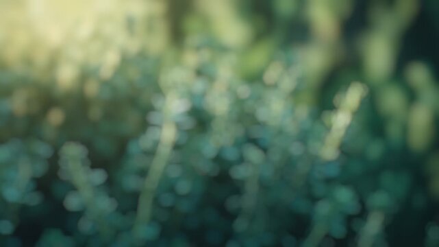 A blurred  of a green plant with leaves and stems visible