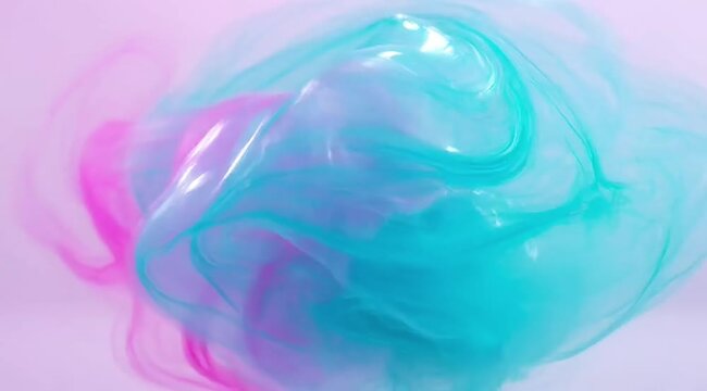 Vibrant slime swirl in pink and blue hues. Glossy stretchy toy texture for sensory play and creative projects.