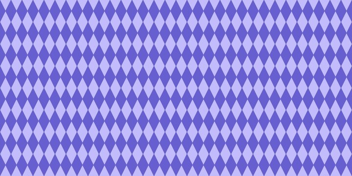 Seamless purple and violet harlequin pattern. Lavender diamond background. Minimalist argyle backdrop.
