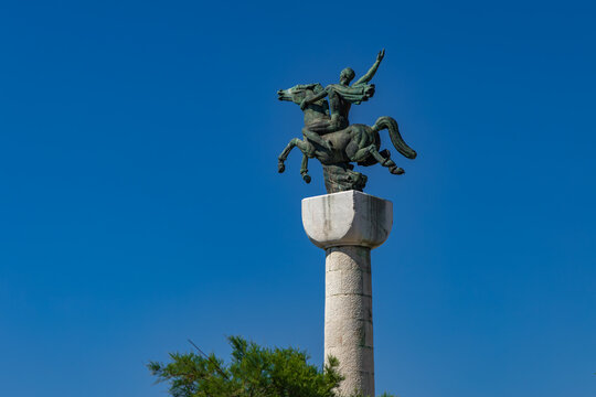 Partisan Memorial at the Border of Kastel Stari and Kastel Novi on the Adriatic Waterfront, Croatia