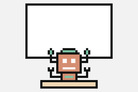 Engineer robot cybog or ai humanoid with bot,toy,artificial intelligence,pixe,cartoon.
