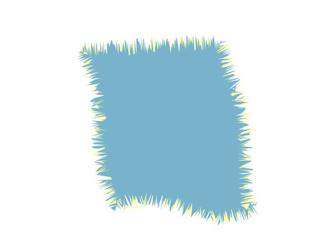 A rectangular patch of soft blue fabric with frayed and textured edges
