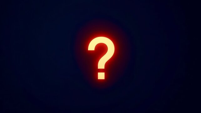 Glowing question mark illuminates dark background