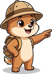 Fototapeta premium 3d adventurer with a hat