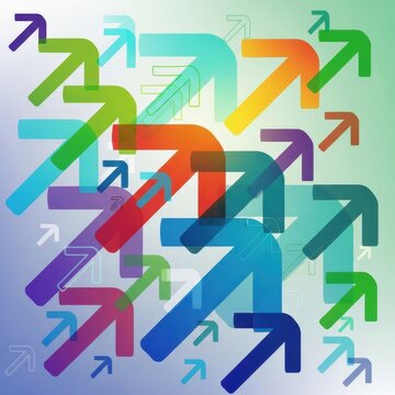 Colorful Abstract Arrows Pointing in Various Directions.