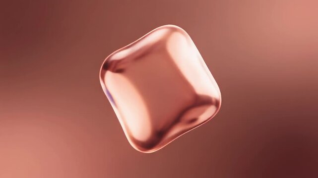 Liquid Rose Gold Metallic Blob Abstract Motion Loop