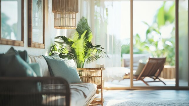 Bright living room interior design