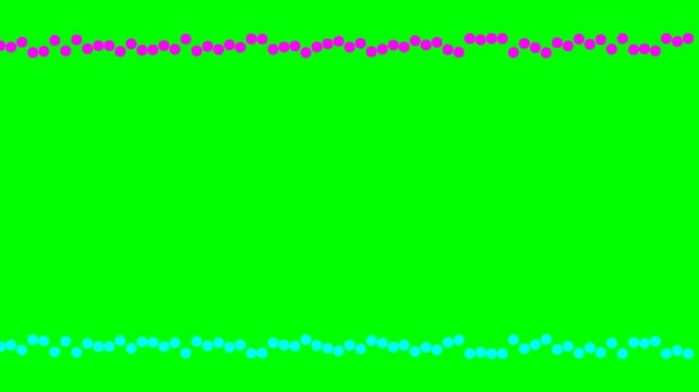 Abstract background with green screen and decorative borders.