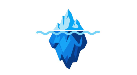 Stylized iceberg with visible underwater portion a geometric blue silhouette glacier ice frozen arctic antarctic polar cold © Itz