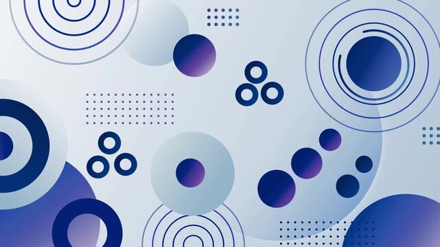 Abstract geometric background with circles gradients creating modern minimalist animation