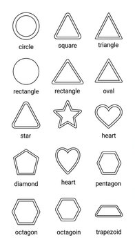 Collection of geometric and symbolic shapes illustration.